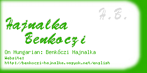 hajnalka benkoczi business card