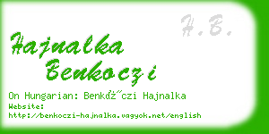 hajnalka benkoczi business card